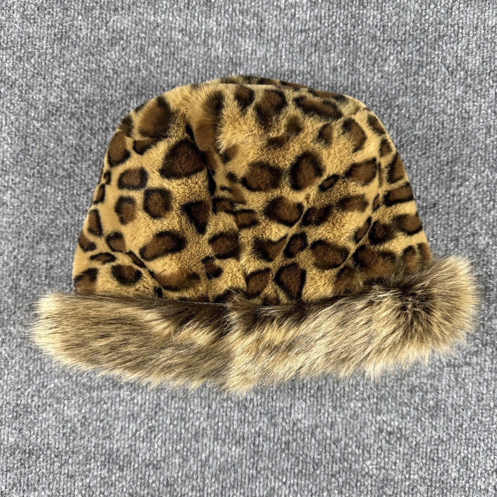 Soulyoung Faux Fur Leopard Print Winter Hat Cossack Style Women's Warm Cap